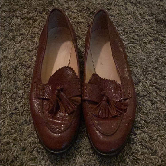 Brown Leather Tassel Loafers - Picture 1 of 4